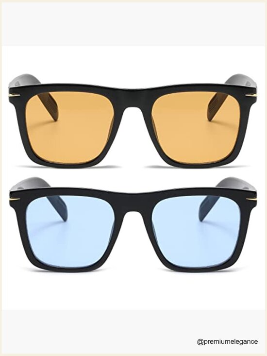 Square Sunglasses for Men Women UV400 Protection Flat Lens Sport Driving main image 6